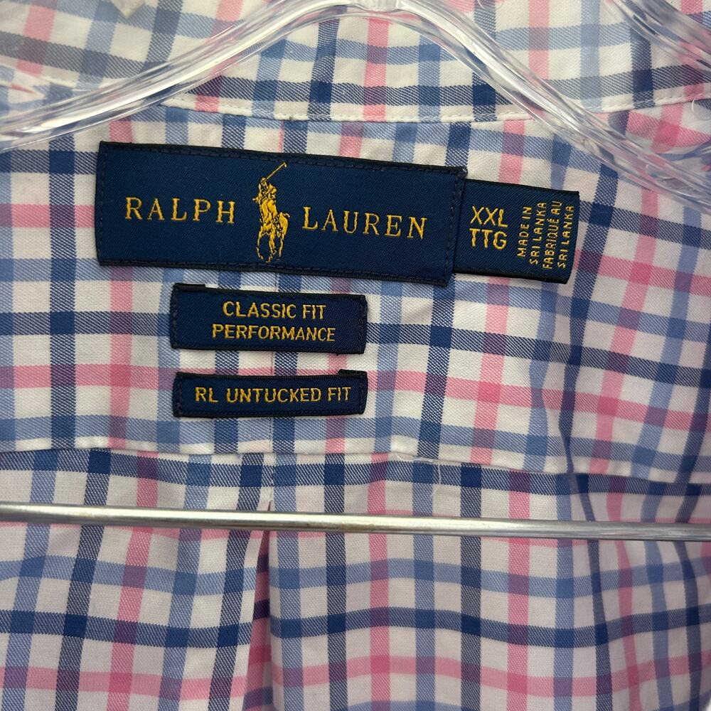 Ralph Lauren Blue, Pink, White Classic Fit Performance Button Down Mens Size XXL - Picture 3 of 4